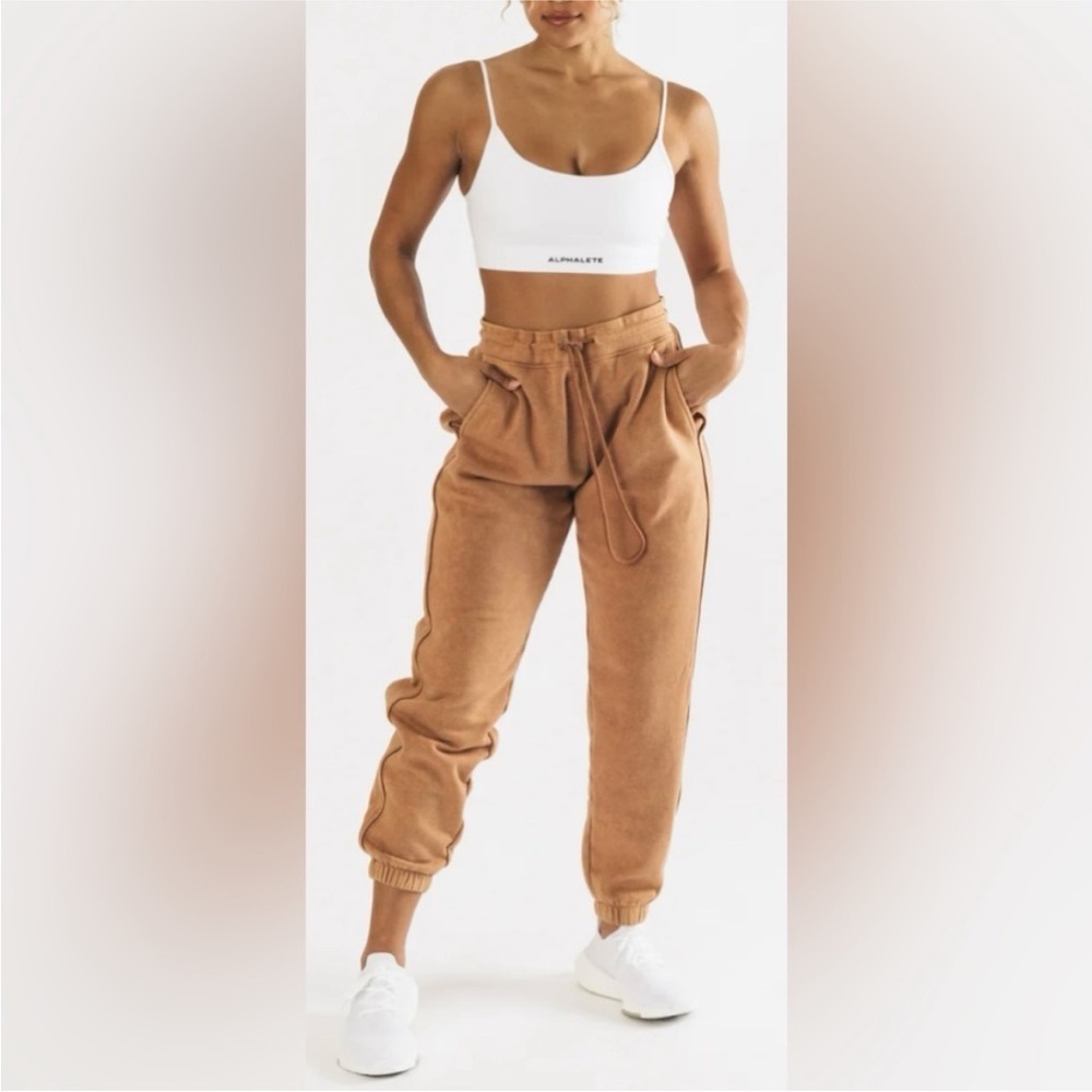 NWT Alphalete Women’s Essential Oversized Joggers Brown- Size Medium